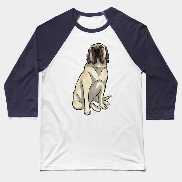 Cute English Mastiff Dog | Fawn Baseball T-Shirt by Shirin Illustration
